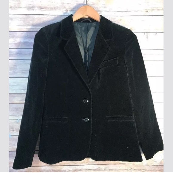Kreation Karner Black Velvet Blazer SZ M 2 Button - Picture 1 of 5
